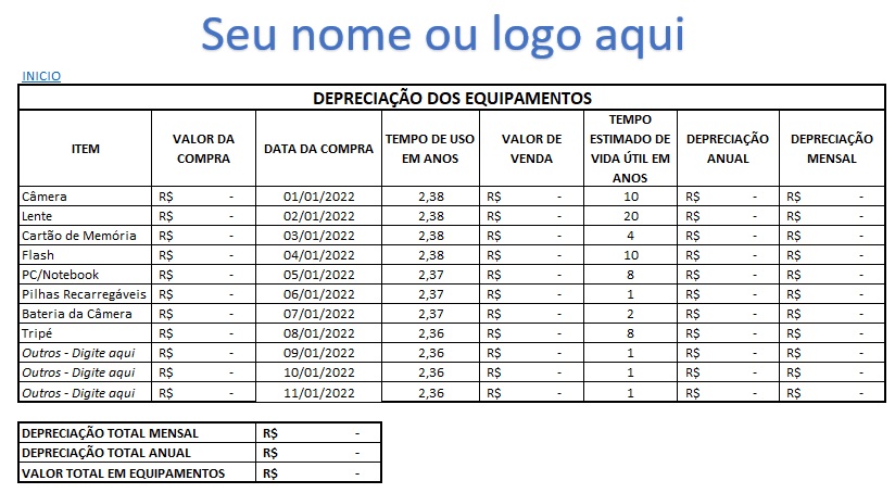 Planilha de Custos para Fotografia - Image 2