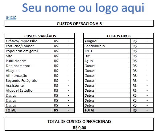 Planilha de Custos para Fotografia - Image 3